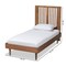 Baxton Studio Kioshi Mid-Century Modern Transitional Ash Walnut Finished Wood Twin Size Platform Bed 180-11150-11158-Zoro - alternate 2